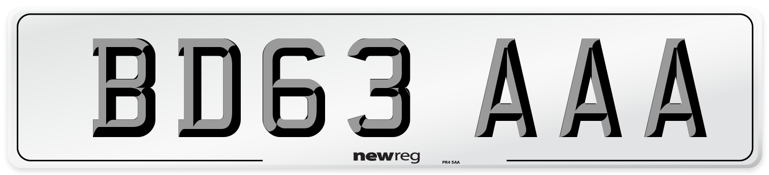 BD63 AAA Number Plate from New Reg
